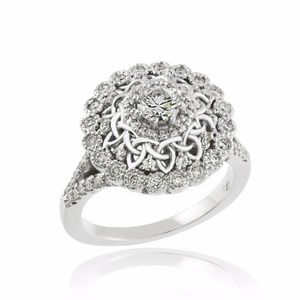 Diamond Vintage Engagement Ring in 9ct White Gold